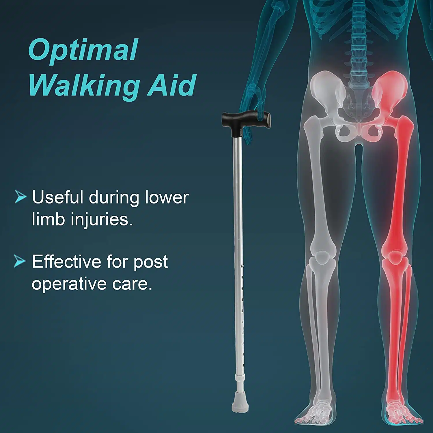 Tynor Walking Stick L Type, Black1